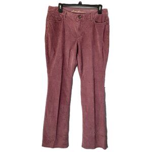 Eddie Bauer Corduroy Pants Size Tall 10 Mauve Cotton Pockets Outdoor Hiking Zip